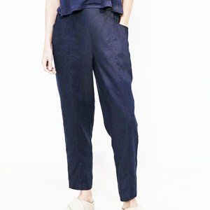 Lunya Woven Linen Tapered Pant, Navy, Size XS or Small